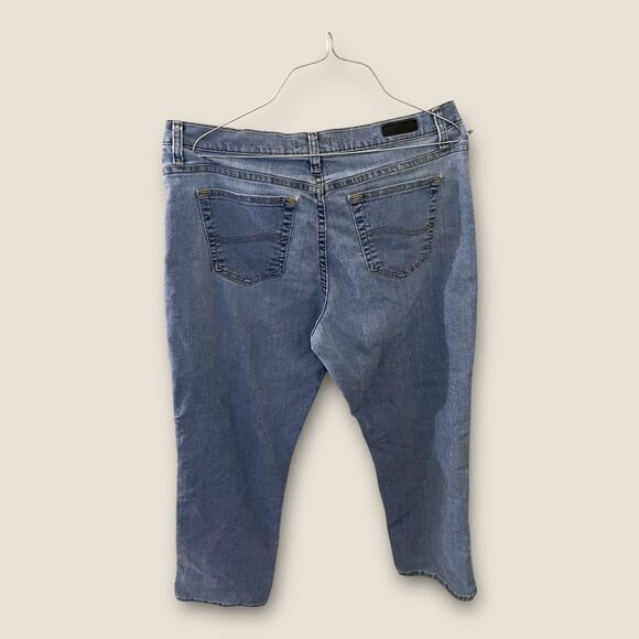 Lee Relaxed Fit High Rise Straight Leg Jeans Light Wash Indigo 14 Medium - Picture 2 of 8